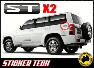 2x KIT DE CALCOMANÍAS ADHESIVAS DE VINILO NEGRO PATROL ST PARA NISSAN 4X4 GU CUARTO PANEL - Imagen 1 de 1