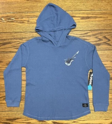 Camisa Tony Hawk Niños Talla M (8-10) Azul Con Capucha Manga Larga Mezcla Algodón - NUEVA Foto 1 de 4