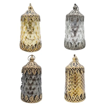 Windlicht Teelichtglas  Antik Vintage Deko  aus Glas/Metall zum Hängen - Bild 1 von 4