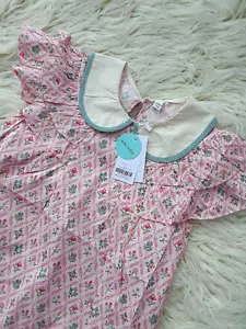 KIKI baby girls pink floral summer party birthday dress size 6-7 brand new - Picture 1 of 10