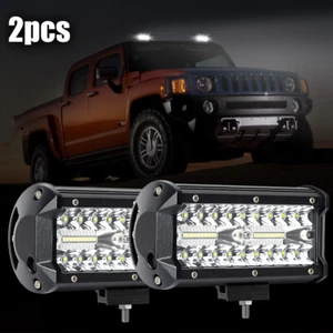 2x 7inch LED Work Light Bar 800W Flood Spot Combo Fog Lamp Offroad Driving Truck - Picture 1 of 11