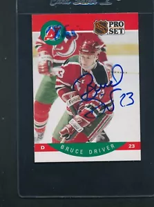 1990/91 Pro Set #166 Bruce Driver Devils Signed Auto *E6284 - Picture 1 of 1