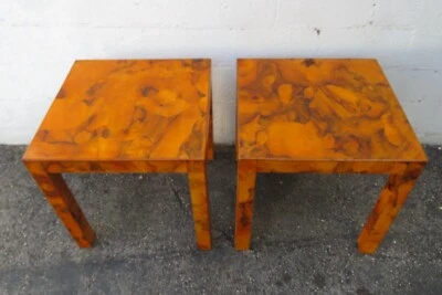 Mesas laterales italianas Hollywood Regency modernas con incrustaciones de retazos un par 5966 Foto 1 de 4