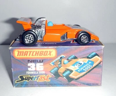 MATCHBOX 36 FORMULA 5000 1975 MADE IN ENGLAND CONFEZIONE ORIGINALE FÓRMULA AUTO - Immagine 1 di 4