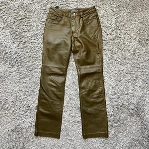 Vintage Gap Leather Pants Womens Size 4 Green Boot Cut Y2K Cowgirl 28x30 - Picture 1 of 14
