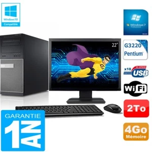 PC tour DELL 9020 Intel G3220 RAM 4Go Disco 2A Wifi W7 Pantalla 22" - Imagen 1 de 1