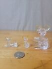 Lucite Plastic Toy Mouse Animal Figurine Hong Kong Mickey Mouse Lot of 3 Vintage