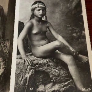 North Africa nude Arab Girl ethnic original early 1920 RPPC real photo postcard - Picture 1 of 2