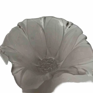 Walther Glas Frosted Sunflower Bowl  Waltherglas Germany 3.5”Hx6.5” W Candy Dish - Picture 1 of 7