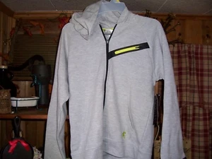 AND1 BOYS COURT FLEECE HOODY SIZE MED 8 GRAY BASKETBALL JACKET ZIPPER FRONT - Picture 1 of 1