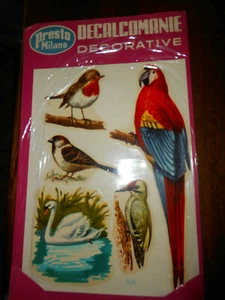DECALCOMANIA VINTAGE ART DECAL -PRESTO MILANO MOTIVO : UCCELLI (1) - Picture 1 of 2