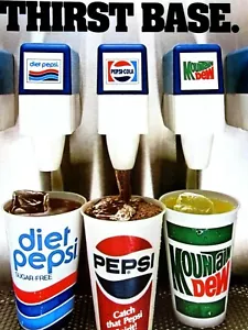 Mountain Dew Pepsi Durst Base Vintage 1980 Originaldruck Werbung 8,5 x 11" - Bild 1 von 5