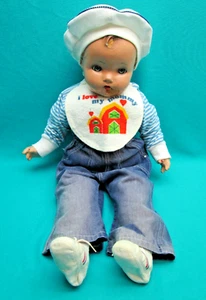 VINTAGE HORSMAN COMPOSITION AND CLOTH 24" GOOGLY EYED DOLL -- E-18 - Picture 1 of 16