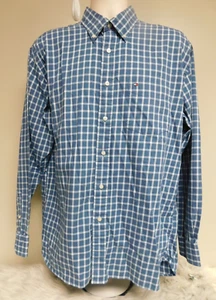 Tommy Hilfiger Herrenhemd Gr. L Freizeit geknöpft blau kariert langärmelig mit Kragen - Bild 1 von 6