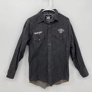 Camicia Wrangler bottoni a pressione manica lunga Jack Daniels n.7 nera taglia M uomo - Foto 1 di 10