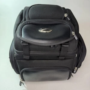 Saddlemen Motorcycle Sissy Bar Bag Black Nylon Leather BR1800 USA Large - Foto 1 di 20