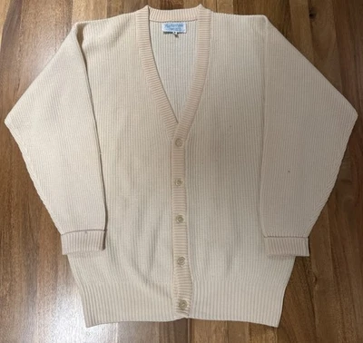 De Colección Ballantyne Lana Merino Para Hombres Marfil Manga Larga Suéter M/L Cárdigan Escocia Foto 1 de 4