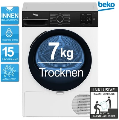 Beko BM3T37240W Wärmepumpentrockner 7kg Hygiene Trocknen 2ML - Bild 1 von 4