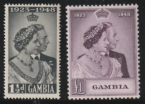 Gambia 1948 Sc # 146-47 Silver Wedding MNH OG - Picture 1 of 1
