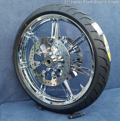 Rotor neumático rueda delantera Harley 21" cromo Slicer II 08-24 Road Glide Limited Foto 1 de 4