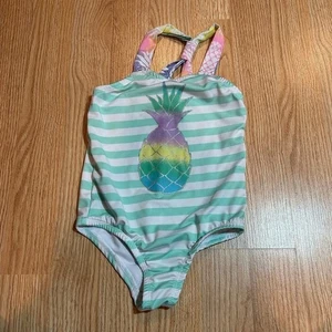 Pink Platinum pineapple one piece swimsuit 6X - Picture 1 of 5