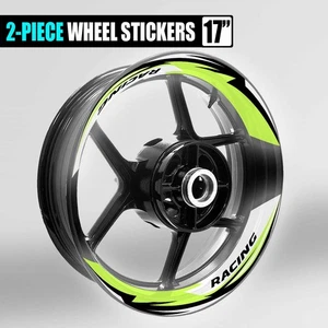 S06W Light Green 2-PIECE Wheel Stickers For Z1000 07 08 09 10 11 12 13 14 15 16 - Bild 1 von 7