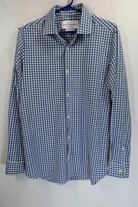 Mizzen+Main Leeward Shirt Mens Medium Blue Plaid (FLAW READ) Long Sleeve - Picture 1 of 11