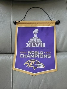Baltimore Ravens Super Bowl Champions Mini Banner 9โx11โ Stadium Giveaway NFL ๐ฅ - Picture 1 of 1