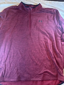 Under Armour Cold Gear Sweater Herren weinrot Langarm 1/4 Zip Pullover 4XL - Bild 1 von 5