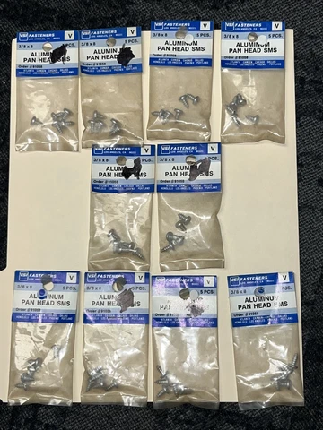 Vintage VSI 3/8” X #8 Aluminum Pan Head Sheet Metal Screws  10 Packs Of 5 Screws Cover