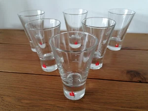 Vodka- Gläser 6 Stk. mit Eichstrich 2 cl / 4 cl Vodka Aufschrift u. Logo /Top - Bild 1 von 6