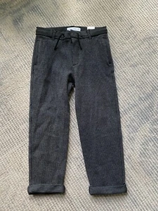 NEW ZARA BOYS HOUNDSTOOTH GREY BLACK COTTON JOGGER CASUAL DRESS PANTS 8 years - Picture 1 of 8