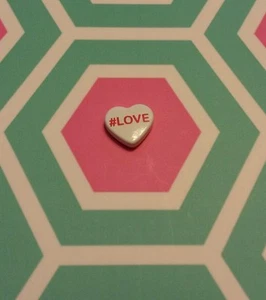 Authentic Origami Owl White Heart #LOVE Charm Limited Edition Retired  - Picture 1 of 2