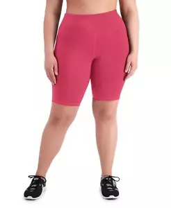 Ideology ESF-12117 Plus Size Side-Pocket Bike Shorts, Watermelon Pop, 2X - Picture 1 of 2