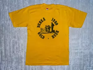 Camicia vintage 1980 DENKA Gold Rush arancione su ACTION OUTFITS di STD USATA XL - Foto 1 di 17