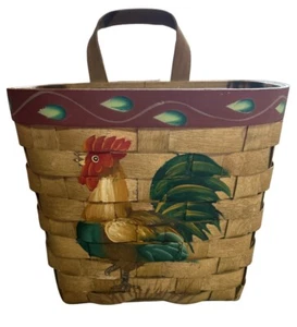 Vintage Rooster Basket Chicken Hen Woven nested Large Country Farmhouse Mcm - Picture 1 of 15