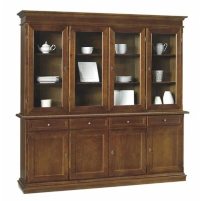 Escaparate Cristal Napoletana Base + Subida 4 Puertas 4 Cajones Arte Pobre - Imagen 1 de 4