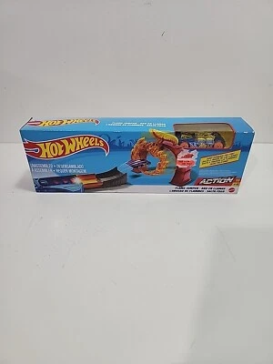 Hot Wheels Flame Jumper Playset Ação Conjunto de Pista Portátil com Rampa Argola e Carro - Imagem 1 de 4