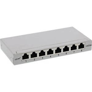 InLine® Patchfeld Cat.6A 8-fach 0,5HE Tisch/Wand-Montage, lichtgrau, RAL7035 - Bild 1 von 6