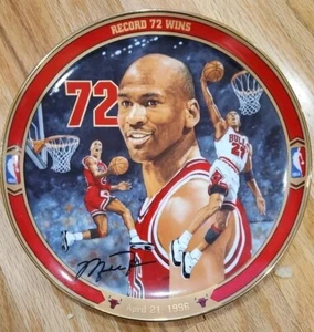 VINTAGE! Michael Jordan Record 72 WINS Bradford Exchange UD Collectible Plate - Picture 1 of 4