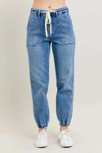 Judy Blue Full Size High Waist Denim Jogger Plus Size - Picture 1 of 30