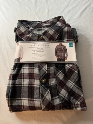 Berkeley Jensen Conjunto de 2 Piezas Camisa Henley y Franela Manga Larga 2XL Cuadros Para Hombres Foto 1 de 4