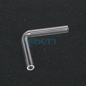 LOT5 7mm O.D 90 Degree Elbow Glass Gas Guide Tube Adapter Glassware - Picture 1 of 4