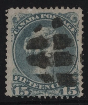 #30b Large Queen 15c Canada used fancy cancel - Image 1 of 2