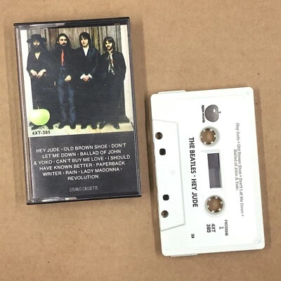 THE BEATLES Cassette Tape 60s Rock Pop HEY JUDE DONT LET ME DOWN APPLE LOGO - Image 1 of 4