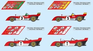 Decals Ferrari 312PB Targa Florio 1973 1:32 1:24 1:43 1:18 312 PB test calcas - Picture 1 of 5