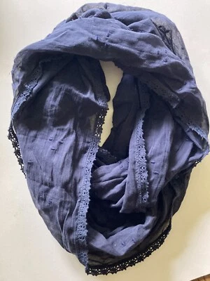Bufanda infinita Tommy Hilfiger para mujer azul marino 100 % algodón - ¡Nueva con etiquetas! Nuevo con etiquetas Foto 1 de 3