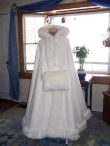 Damen Hochzeit Schal Mantel Winter Wärme Lange Jacke Braut Accessoires - Bild 1 von 9