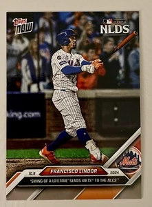 2024 TOPPS NOW MLB NLDS CARD NEW YORK METS FRANCISCO LINDOR #816 HR SENDS 2 NLCS - Picture 1 of 3