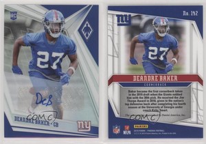 2019 Panini Phoenix Rookies Auto Silver Deandre Baker #142 Rookie Auto RC